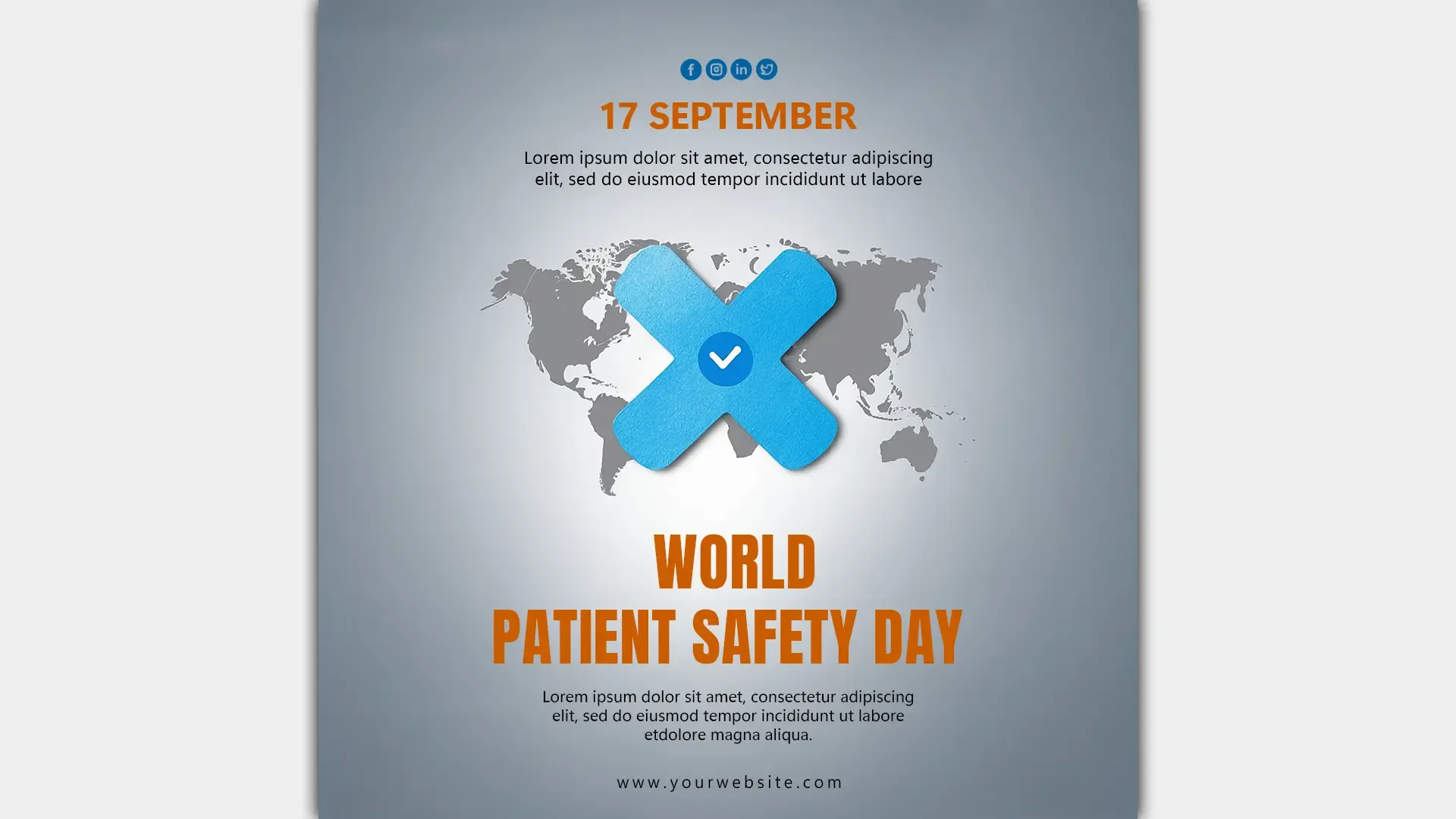 Patient Safety Month Instagram Post PSD Template image